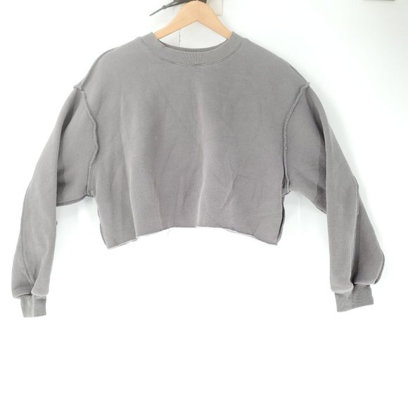 Amazhiya Woman Grey Cropped‎ Pullover Sweater Size Large - Picture 1 of 9